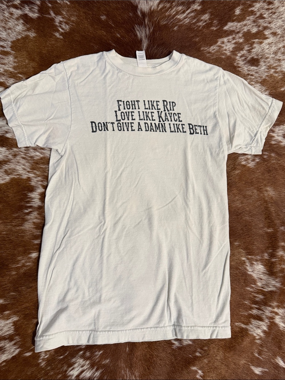 Gildan White Short Sleeve Tee with Black Quote Print